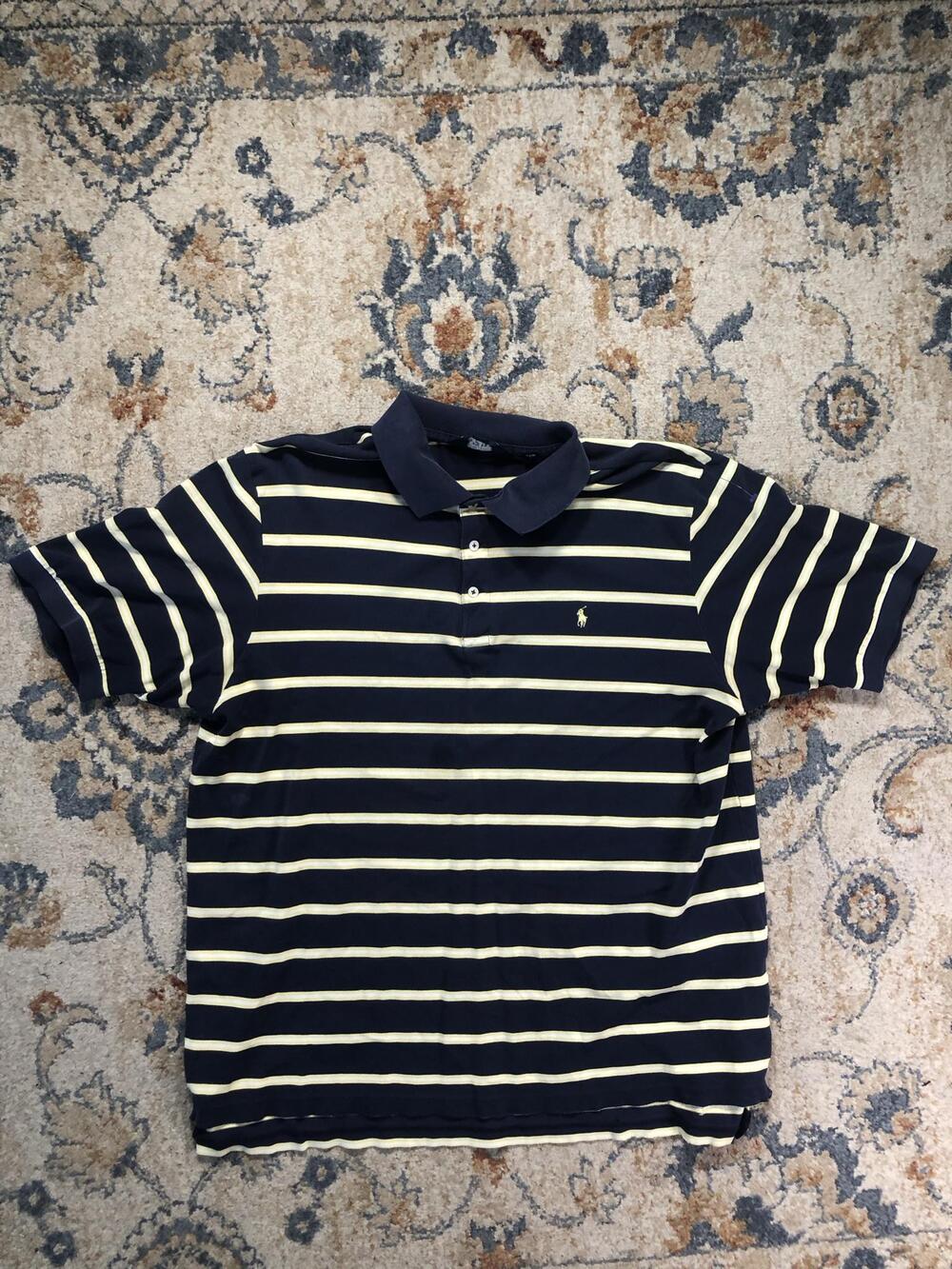 Polo Ralph Lauren Polo Shirt Mens XL Stripe Classic Fit Pony Logo Short Sleeve